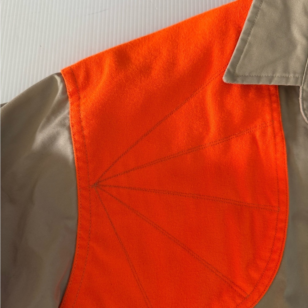 Filson Shooting Shirt Large Blaze Orange Khaki Long Sleeve Button Up RH Hunting - Picture 4 of 8
